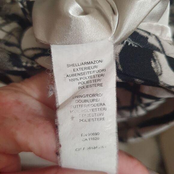 Kensie Black & White Abstract A Line Dress - Picture 4 of 6